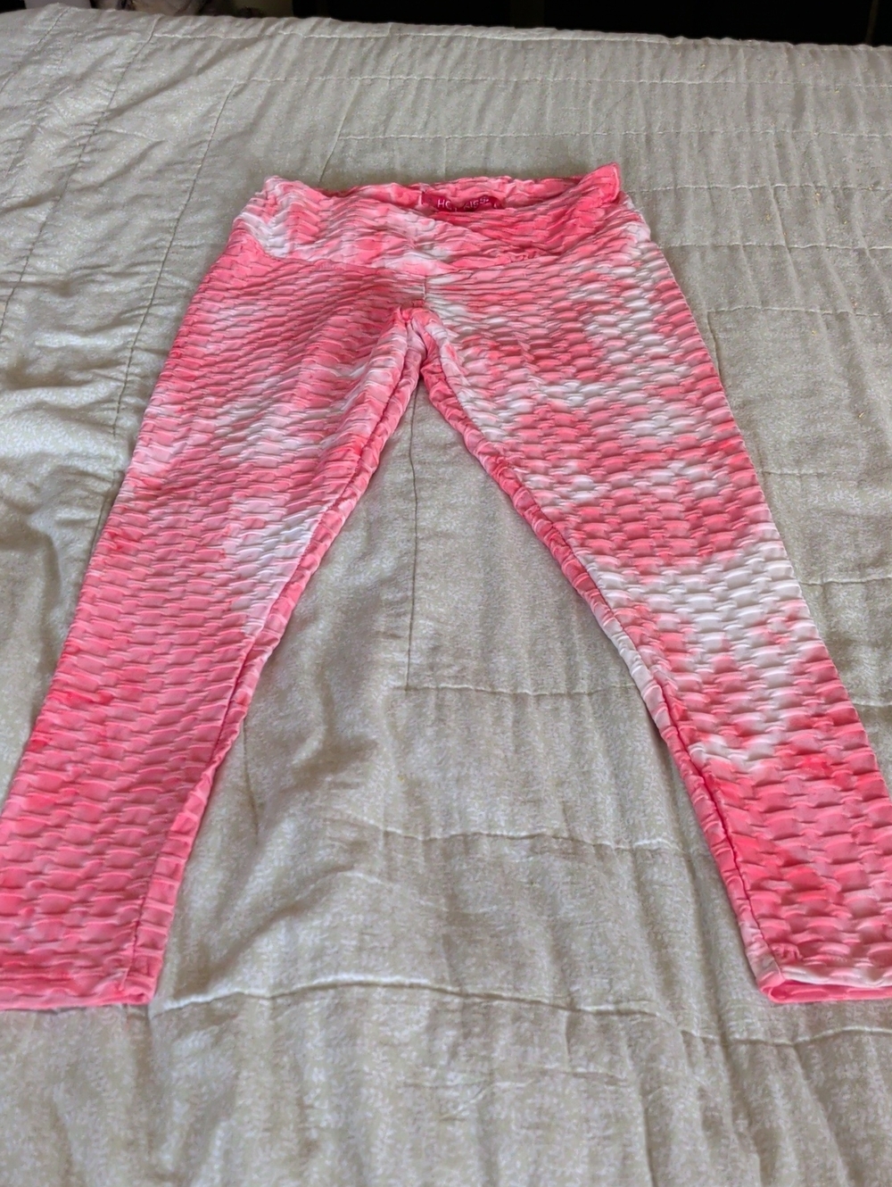 Hot Kiss Pink Textured Leggings